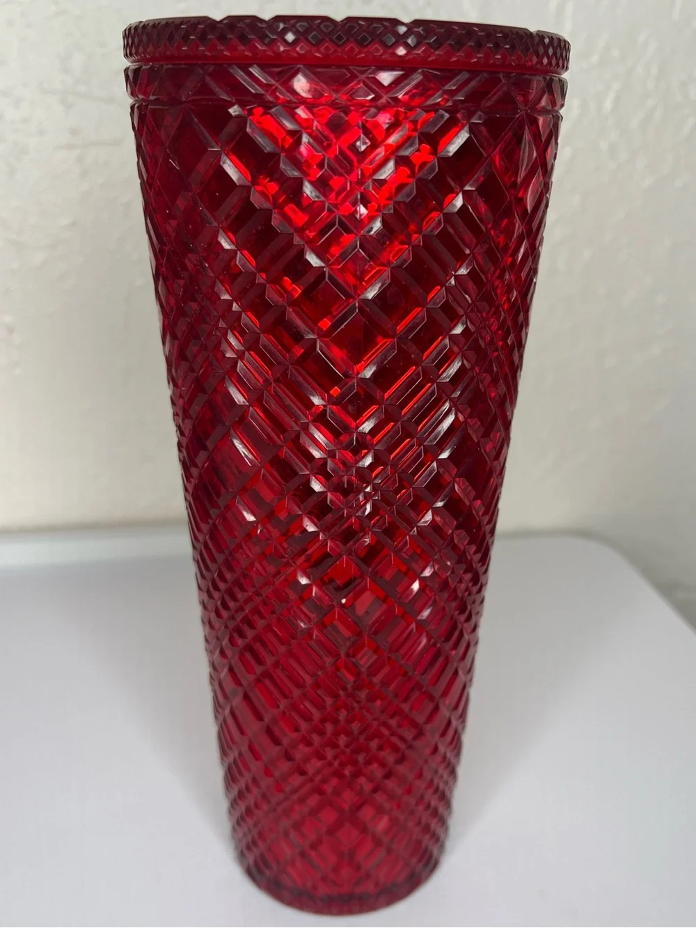 Starbucks 2021 Winter Holiday Red Jeweled 24 oz Cold Cup Tumbler w/ Lid